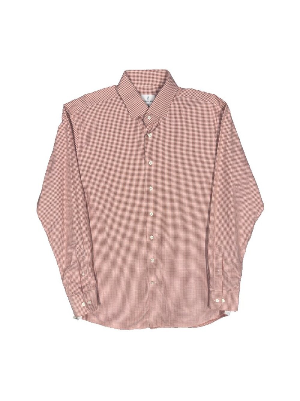Emanuel Berg Dress Shirt Modern Fit Orange Check Long Sleeve Cotton 16.5 Large